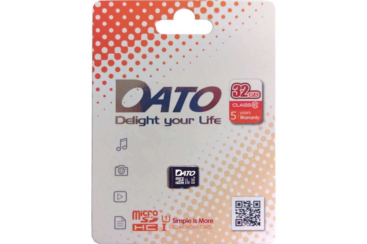 Карта памяти MicroSDHC UHS-I 32Gb DATO DTTF032GUIC10 Class10 (без адаптера)