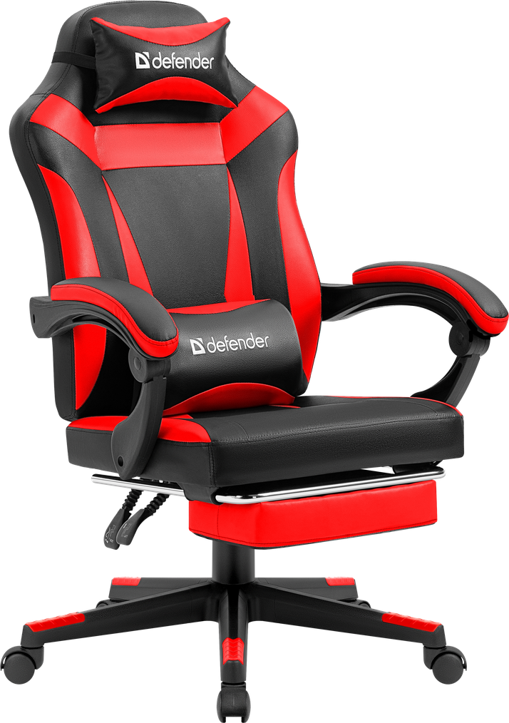 Кресло игровое Defender Cruiser Черный/Красный, подножка