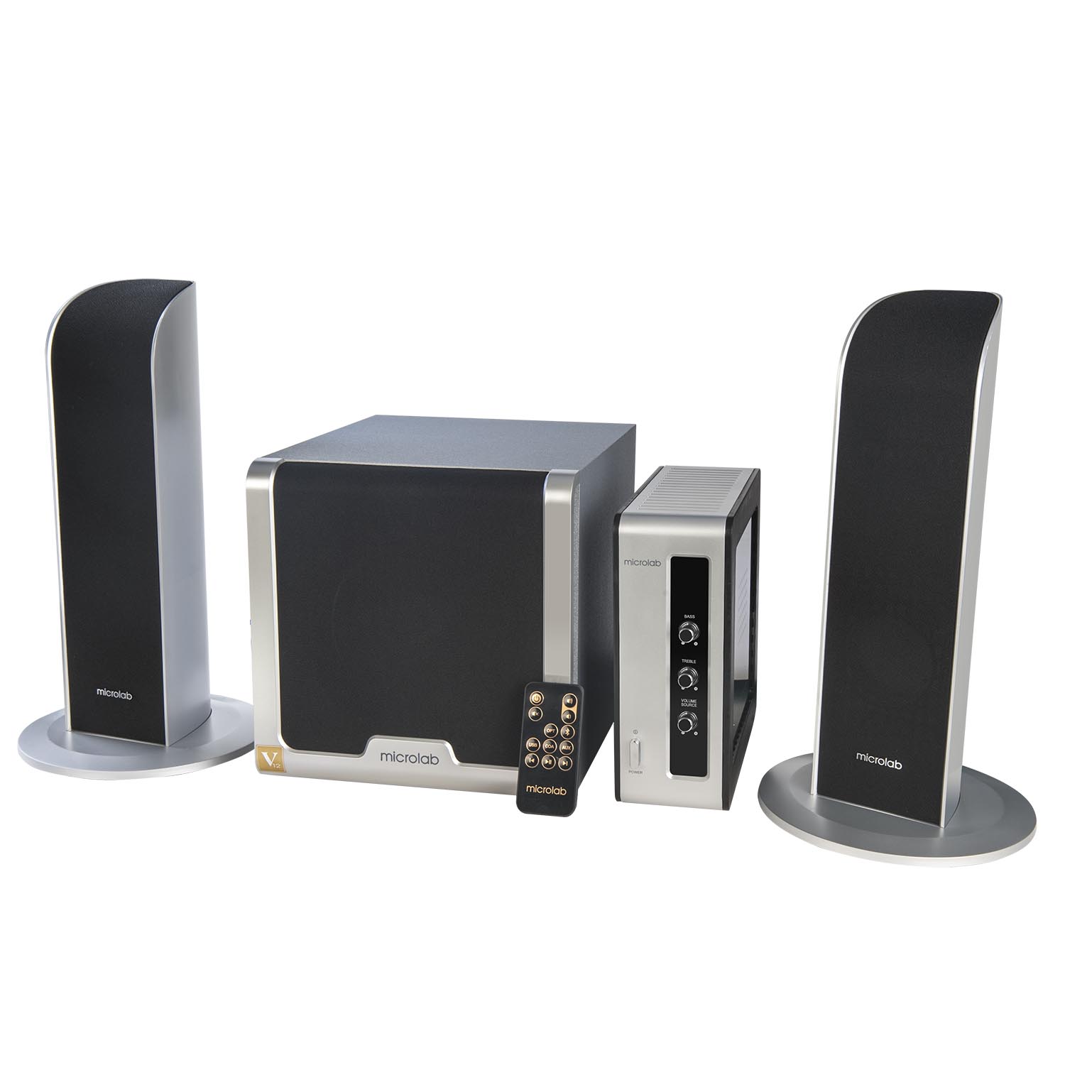 Акустика 2.1 Microlab FC361BT, ПДУ, USB, серебристый