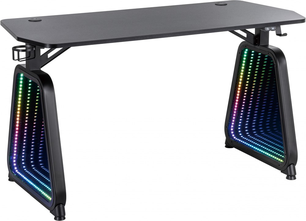 Стол игровой Cactus CS-GMD-BK-RGB столешница МДФ, черный, каркас черный
