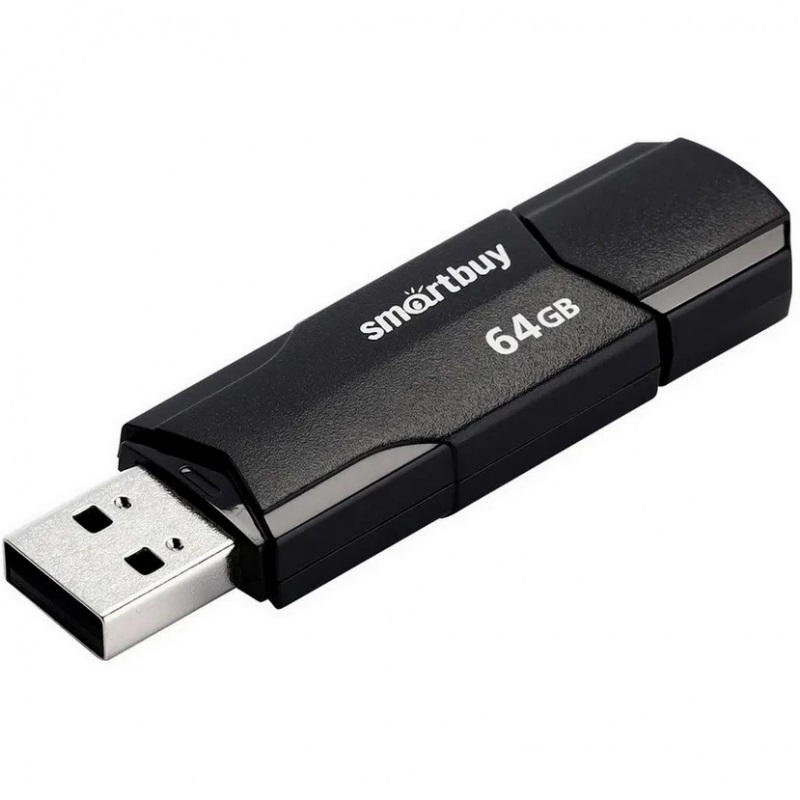 Флеш накопитель 64Gb USB 2.0 SmartBuy CLUE Black (SB64GBCLU-K)
