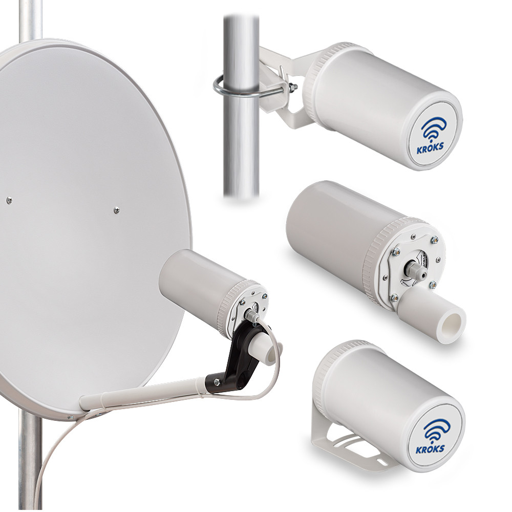 Комплект KSS-Pot MIMO для установки 3G/4G USB модема в спутниковую тарелку KROKS ; Разъем - CRC9