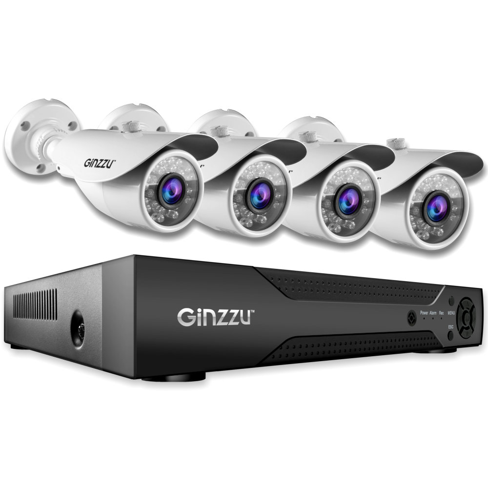 Комплект видеонаблюдения Ginzzu HK-842N, 8ch, 5MP, HDMI, 4 улич кам 5.0Mp, IR30м