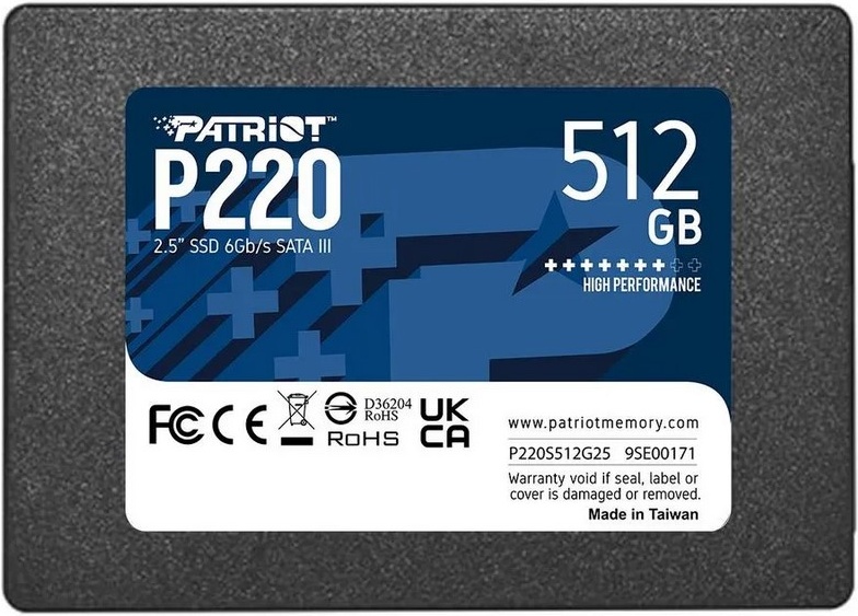 Накопитель SSD SATA 2,5" 512Gb Patriot P220 (P220S512G25)