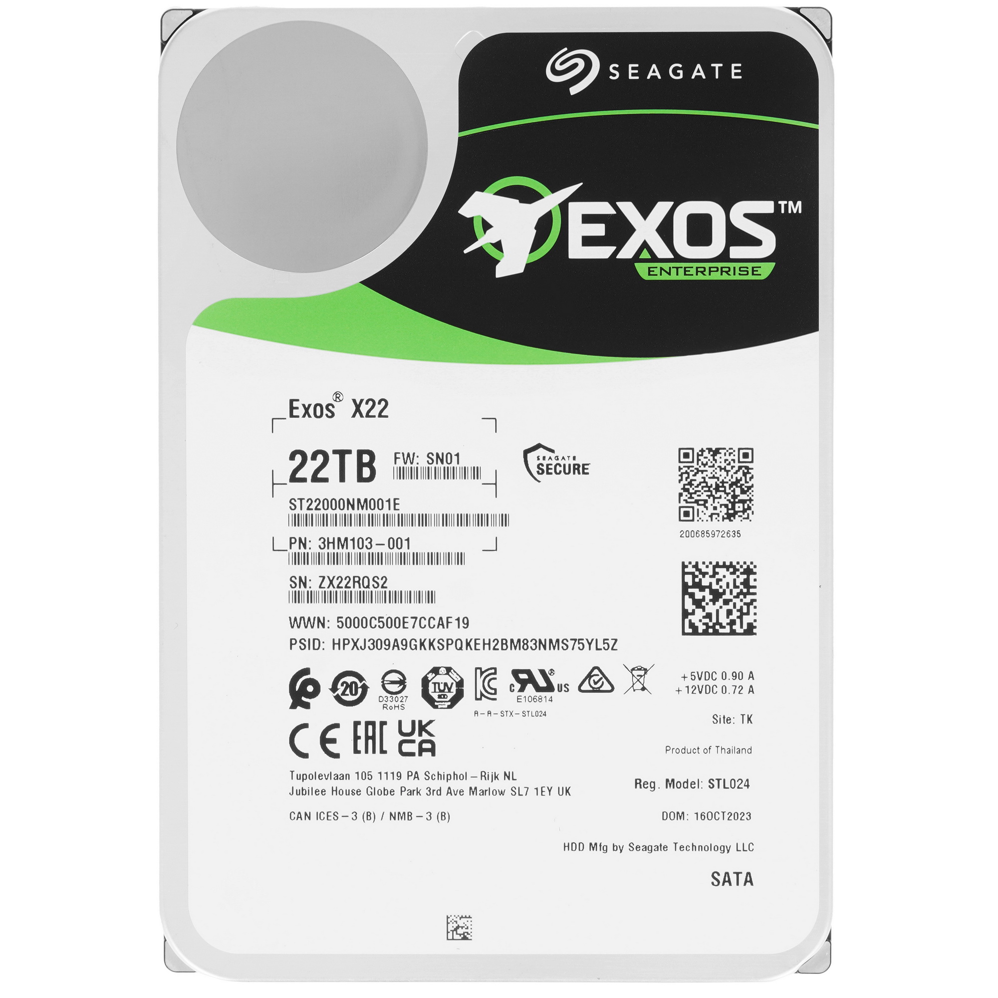 Жесткий диск 3.5" 22Tb Seagate Seagate Exos X22 (ST22000NM001E)