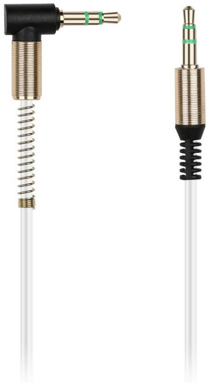 Кабель Audio AUX 3.5мм/3.5мм Male-Male 1м Smartbuy A-35-35-fold, Г-образный, белый (Соединительный)