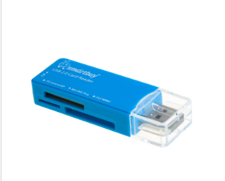 Картридер внешний Smartbuy 749 , USB 2.0, голубой