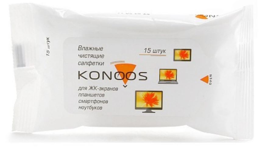 Чистящие салфетки Konoos KSN-15 для LED/LCD/TFT 15шт.