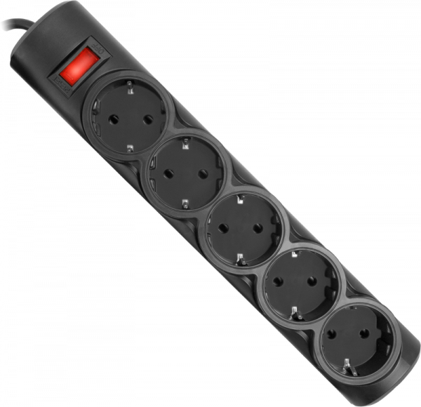 Сетевой фильтр Defender ES3, 3 м, черный, 5 розеток