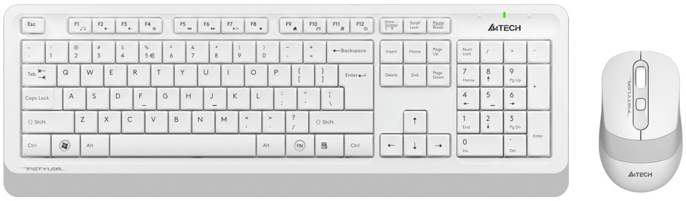 Беспроводной набор клавиатура + мышь A4Tech Fstyler FG1010S White/Grey
