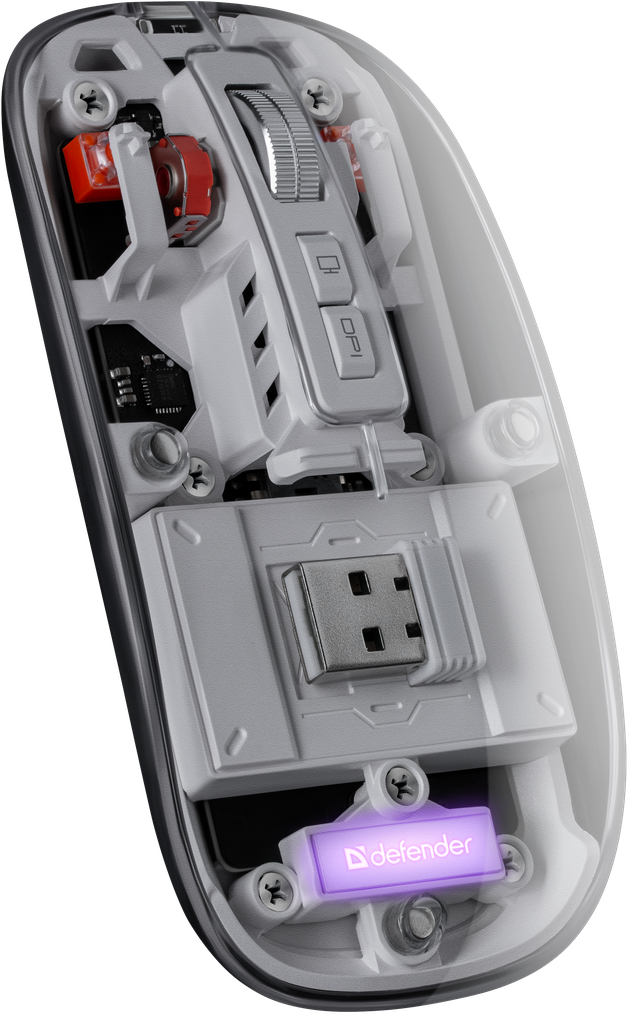 Мышь беспроводная Defender Ixes MM-999, прозрачнный