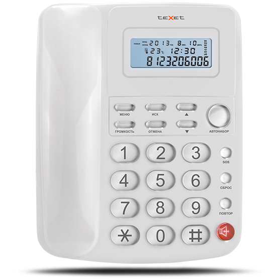 Телефон проводной teXet TX-250, белый