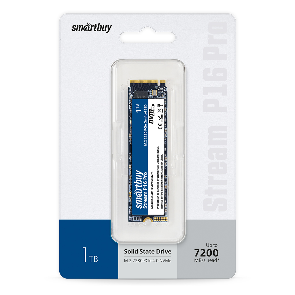 Накопитель SSD M.2 NVMe 1TB Smartbuy Stream P16 Pro (SBSSD1T0STP16PM2P4)