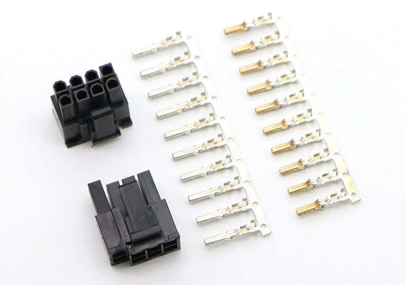 Коннектор разъем 8P PCI-8pin(пластик черный,6 pin + 2pin)