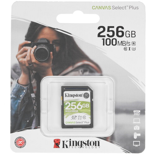 Карта памяти SDXC Card 256GB Kingston Canvas Select Plus w/o adapter (SDS2/256GB)