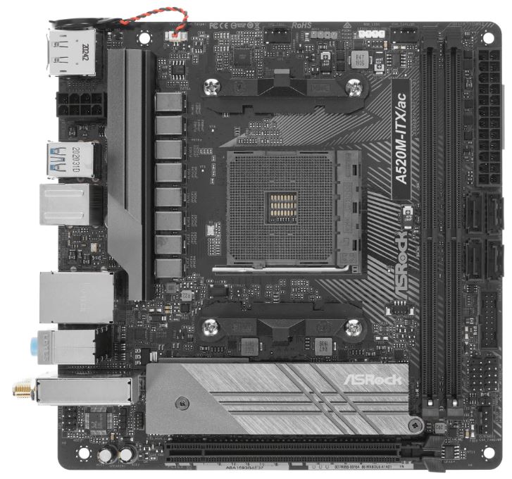 Материнская плата Socket AM4 ASRock A520M-ITX/ac