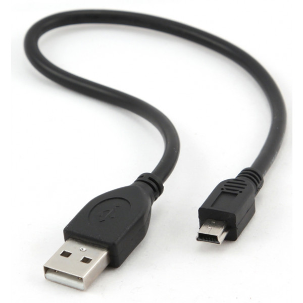 Кабель USB - miniUSB Cablexpert CCP-USB2-AM5P-1 0.3m, черный