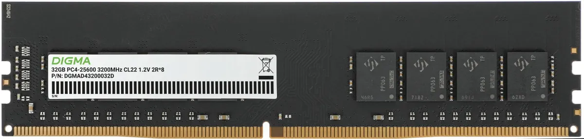 Модуль памяти DDR4 32Gb PC25600 3200MHz Digma (DGMAD43200032D)