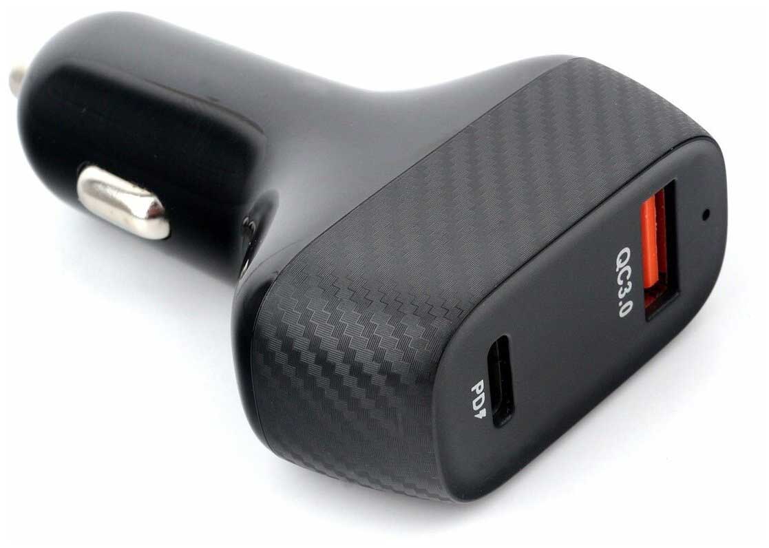 Автомобильное ЗУ Cablexpert MP3A-UC-CAR20 (12-24 В, 1 USB, 1 USB Type-С, 36Вт), QC, PD, черный