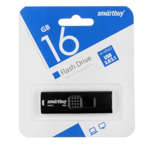 Флеш накопитель 16Gb USB 3.0 SmartBuy Fashion Black (SB016GB3FSK)