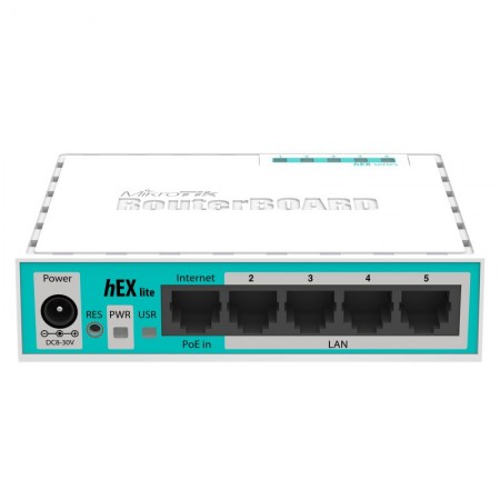 Проводной маршрутизатор MikroTik hEX lite (RB750R2)