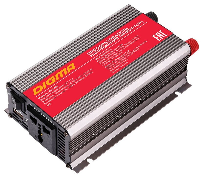 Автомобильный инвертор Digma DCI-300 300Вт