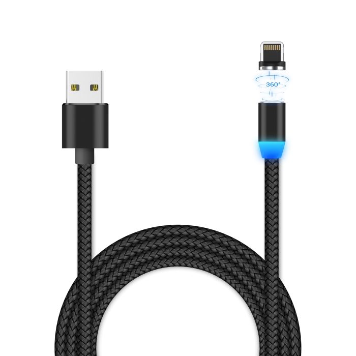 Кабель USB - Lightning JETACCESS JA-DC46 (магнитный) 1м черный