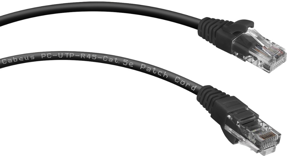 Патчкорд CCA light UTP Гарнизон PC-UTP-5e-5-BK кат.5e, 5м, литой, многожильный (черный)