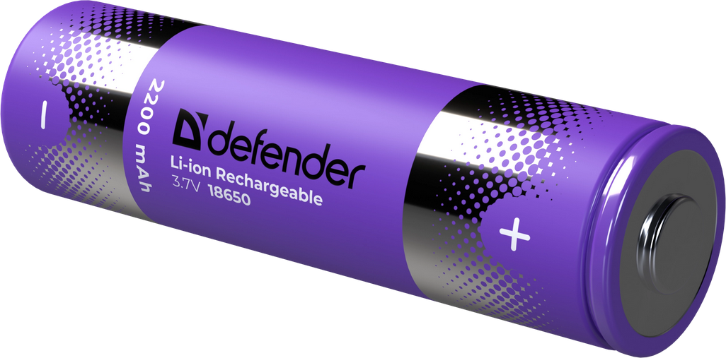 Аккумуляторные батарейки Defender 2200mAh 18650-1BL 1шт