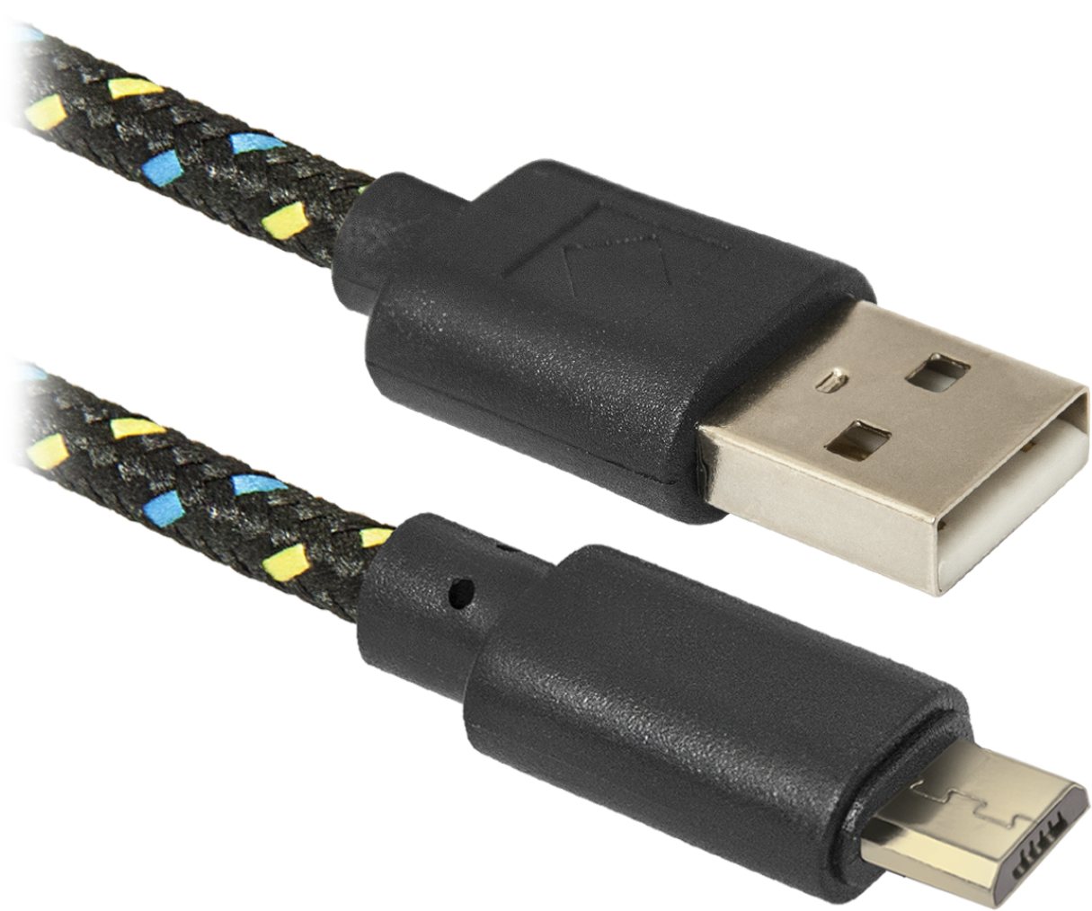 Кабель microUSB Defender USB08-03T 1,0м, пакет