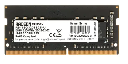 Модуль памяти SODIMM DDR4 16Gb PC25600 3200MHz AMD Radeon R9 (R9416G3206S2S-U)
