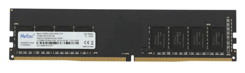 Модуль памяти DDR4 8Gb PC25600 3200MHz Netac NTBSD4P32SP-08