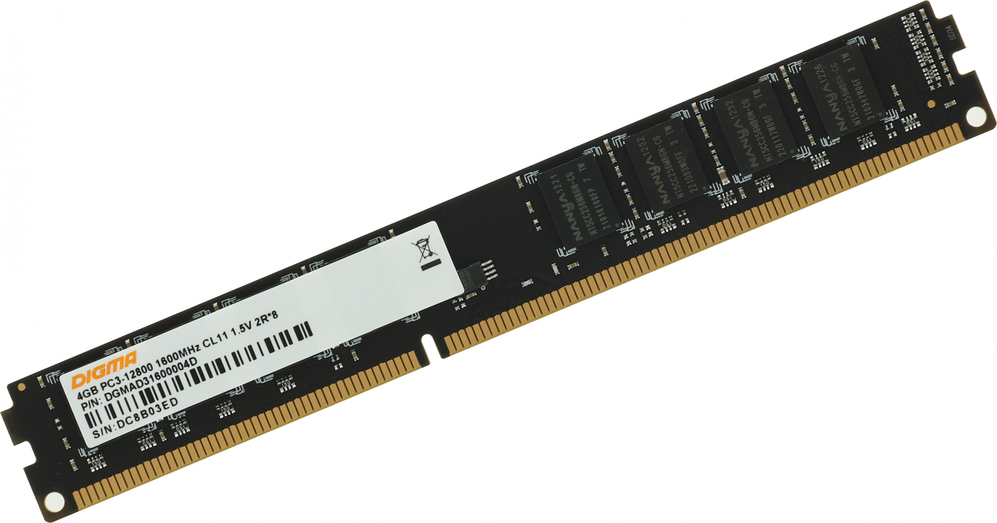 Модуль памяти DDR3 4Gb PC12800 1600MHz Digma DGMAD31600004D