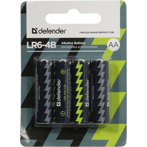 Батарейка Defender LR6-4B AA, 4шт, в блистере