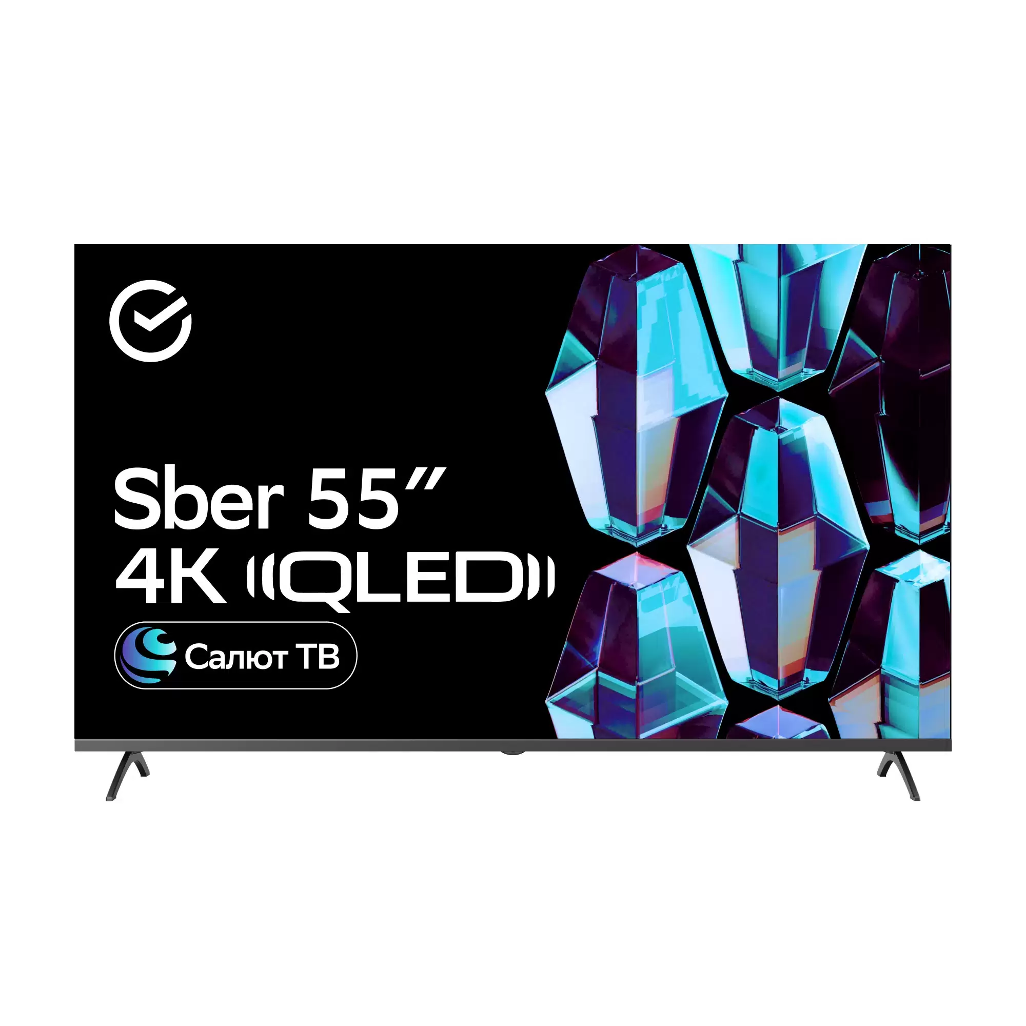 Телевизор 55" Sber SDX 55UQ5235, 3840x2160, 4K Ultra HD, 60 Гц, Wi-Fi, Smart TV, СалютТВ, черный