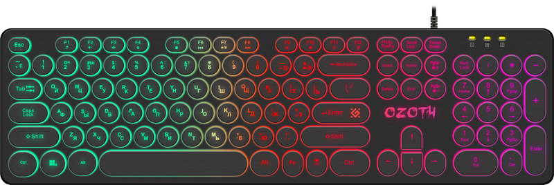 Клавиатура игровая с подсветкой Defender Ozoth GK-106, черный