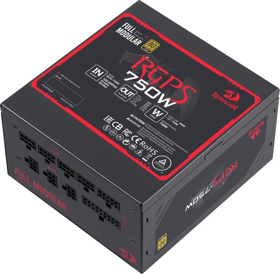 Блок питания 750W Redragon RGPS-750W, 80+ Gold, модульный