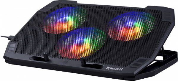 Охлаждающая подставка для ноутбука Redragon Ingrid 15"-17,3", 2 USB, 3 вентилятора