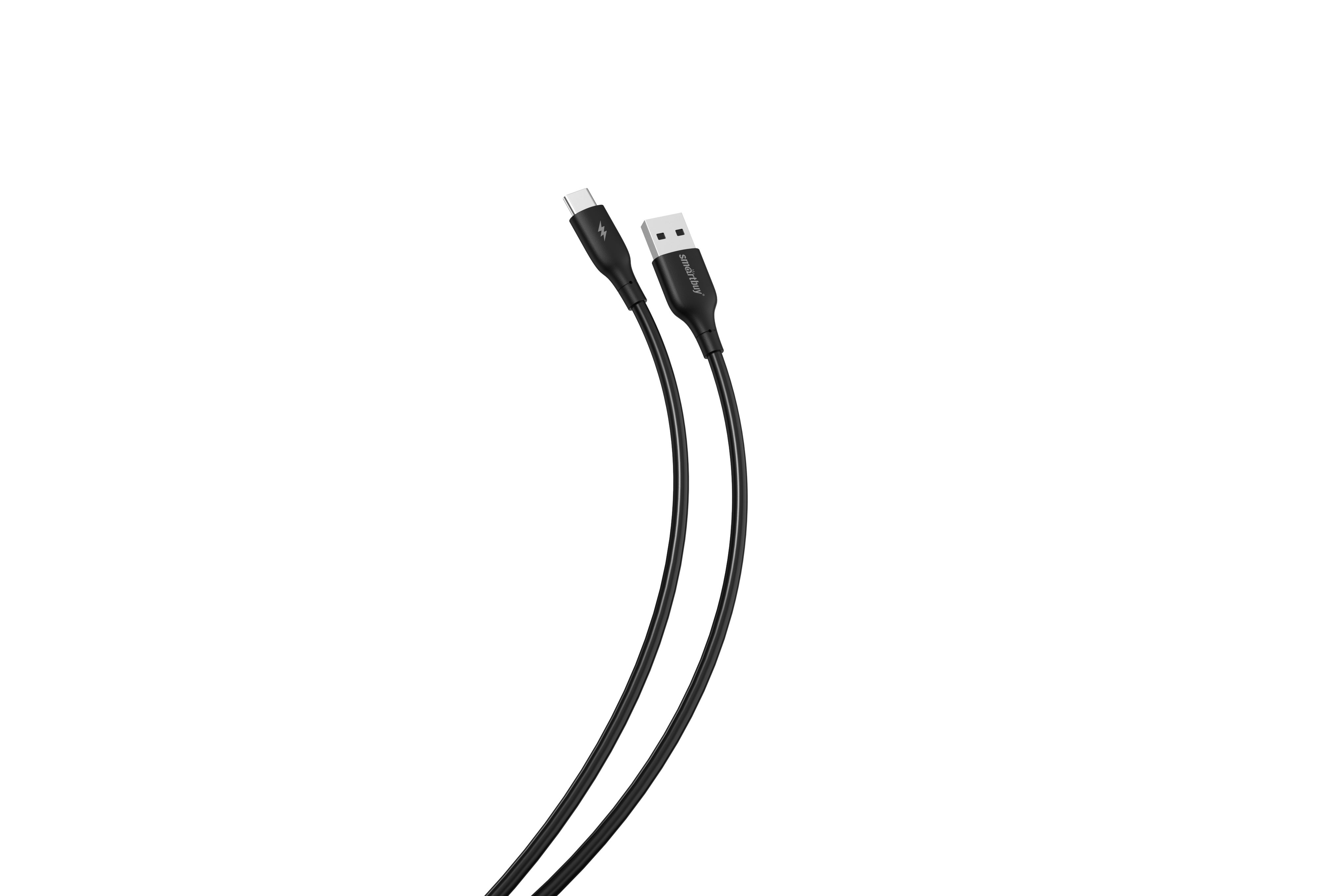 Кабель USB - Type-C, Smartbuy S25, 3А, 1м, черный