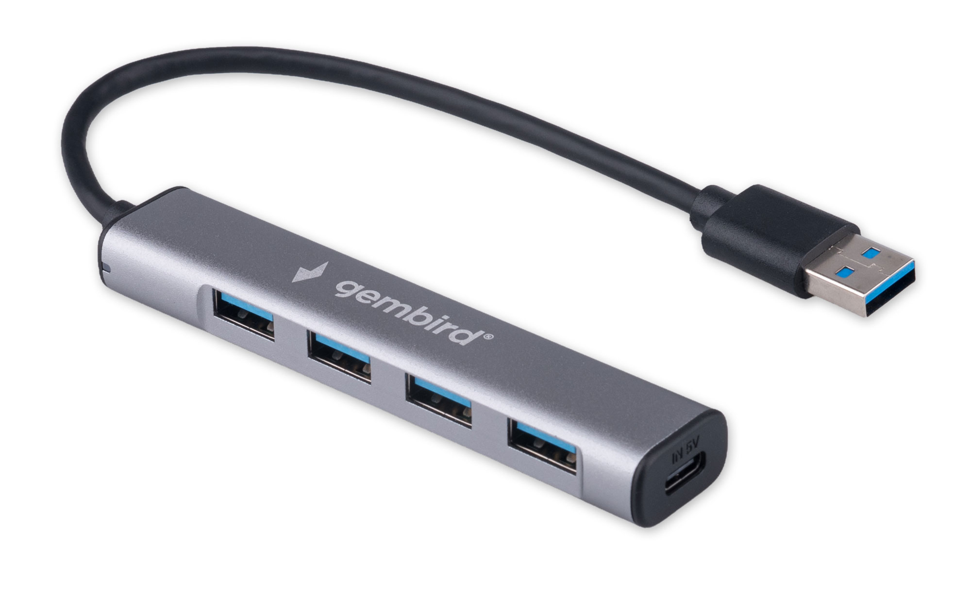 USB-концентратор Gembird UHB-C484 (4 порта USB 3.1) с доп. питанием (Type-C), кабель USB