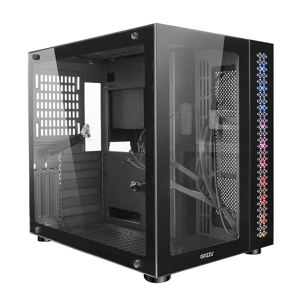 Корпус mATX кубик без БП Ginzzu V500, черный