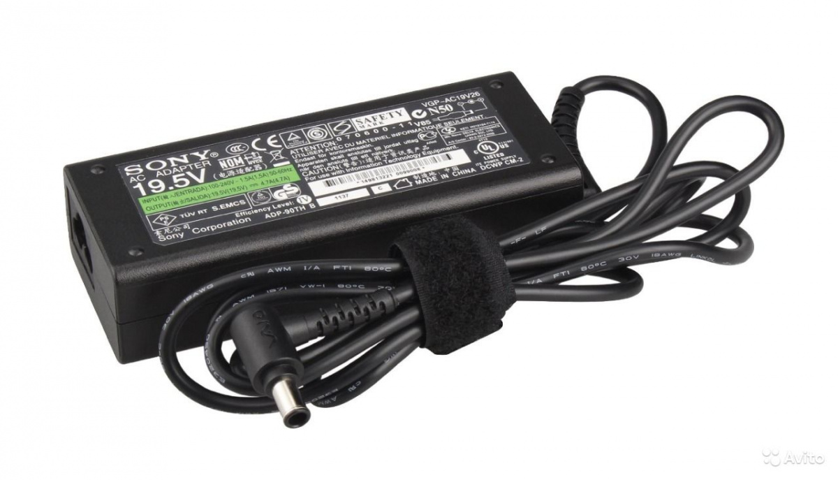 Блок питания для ноутбука SONY 90W (19.5V, 4.74A, 6.5- 4.4mm с иглой ) Copy AAA class