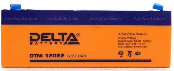 Аккумулятор Delta DTM 12022 12V 2,2Ah