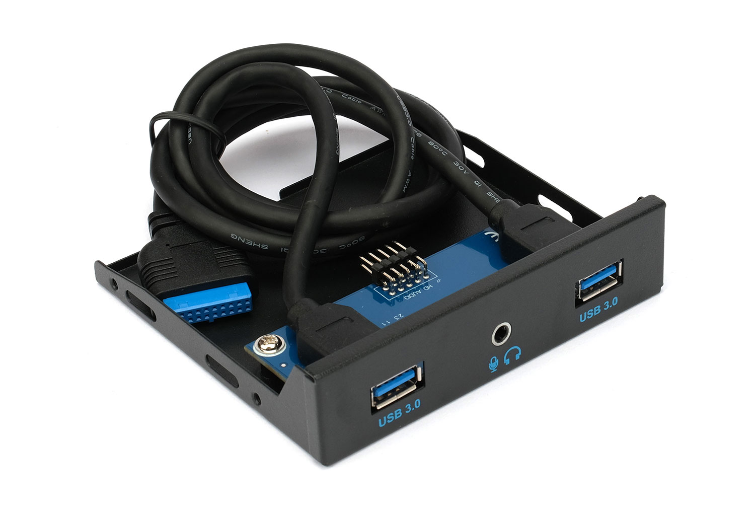 Планка USB 3.0 на переднюю панель 3.5" Gembird, FP3.5-USB3-2A-HDA, 2xUSB-A 3.0 + 1xHD audio