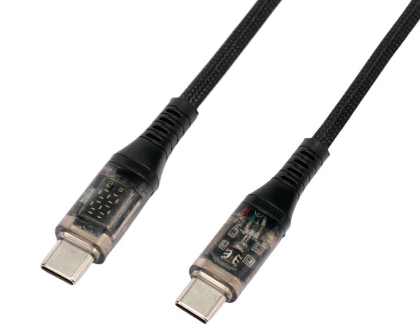 Кабель USB2.0 Cablexpert CCP-USB2-CMCM-SCR-1M, Type-C/Type-C, 6A, 66Вт, PD/QC3.0