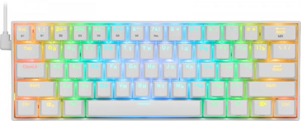 Клавиатура беспроводная механическая Redragon Draconic RU, RGB, BT, белый