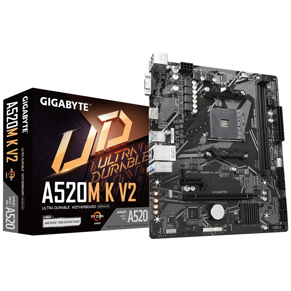 Материнская плата Socket AM4 GIGABYTE A520M K V2