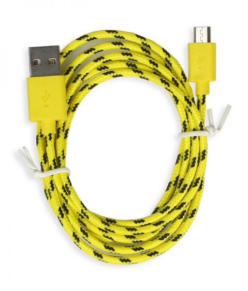 Кабель USB - microUSB Smartbuy iK-12n, нейлон, 1м, желтый