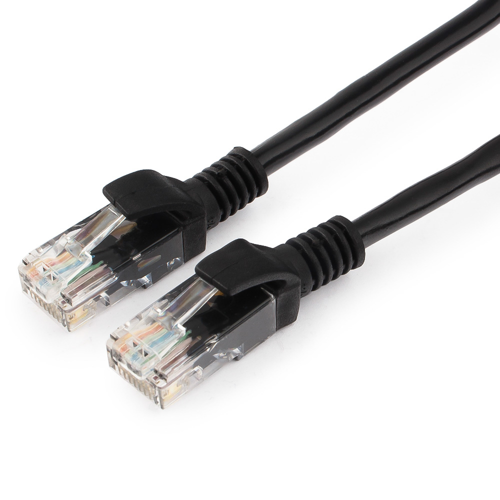 Патчкорд медный UTP Cablexpert PP10-1M/BK кат.5e, 1м, литой, многожильный (чёрный)