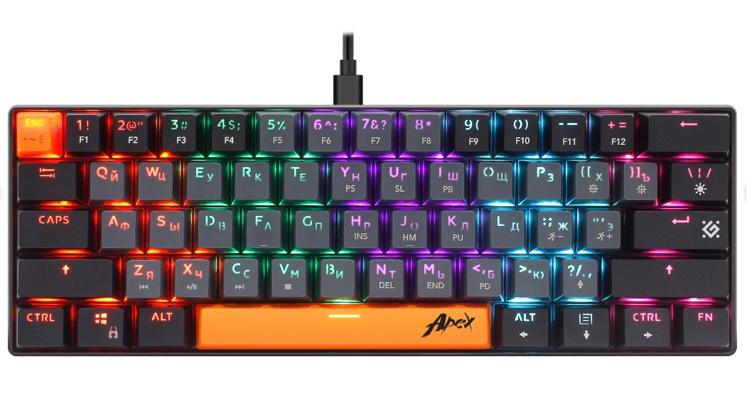 Клавиатура механическая Defender Apex GK-002, серый (арт.45002)